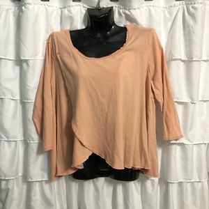 We the free people peach 3/4 sleeve top L